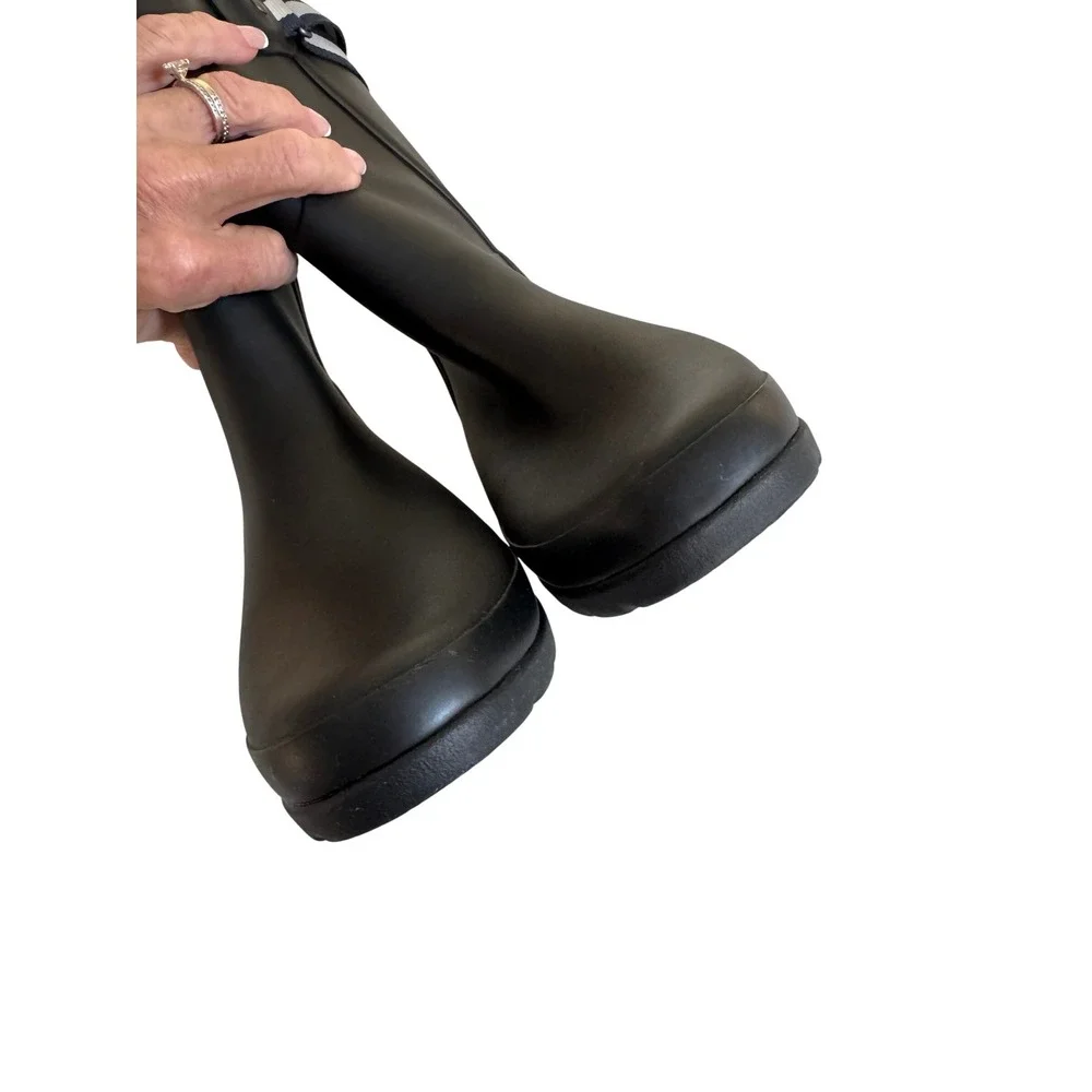 Hunter Limited Edition Original Refined Rain Boots Double Strap Black US 7 EU 38